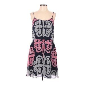 Banana Republic Milly Collection Sleeveless Dress Size 2 Navy Pink Tie Waist